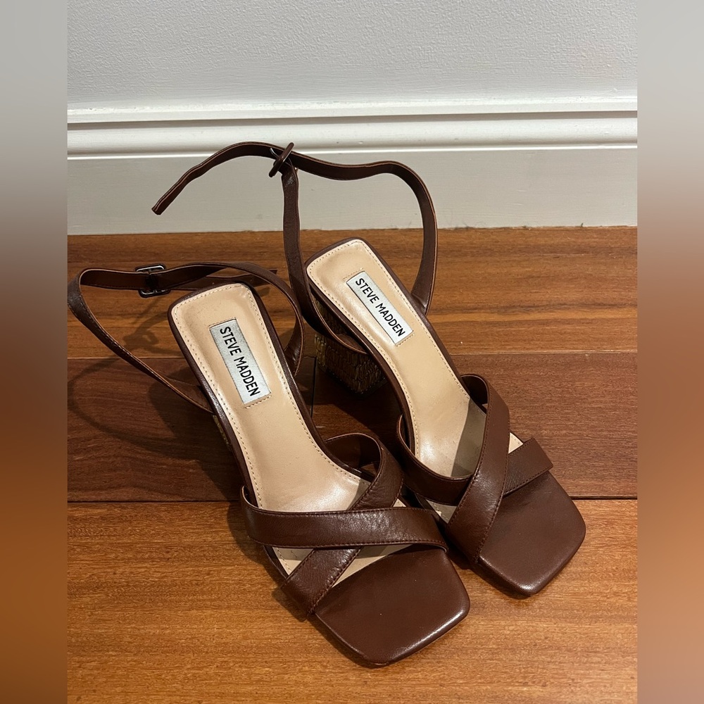 Steve Madden Chocolate Brown Strappy Heels